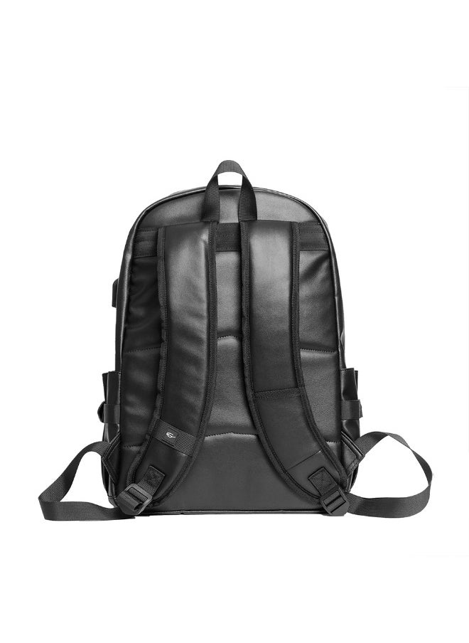 Generic Leather Laptop Backpack for Men Women, School College Bookbag Casual Travel Daypack  - Image 4