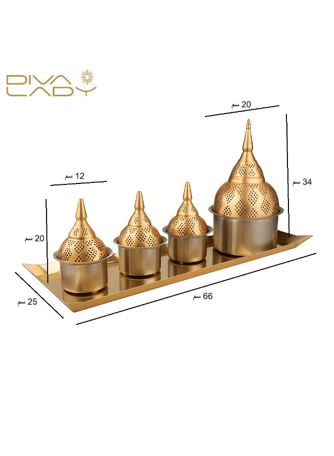 DIVA LADY 🌟 Luxury Gold Metal Serving Set – Elegant Indian Craftsmanship 🇮🇳 - Image 2