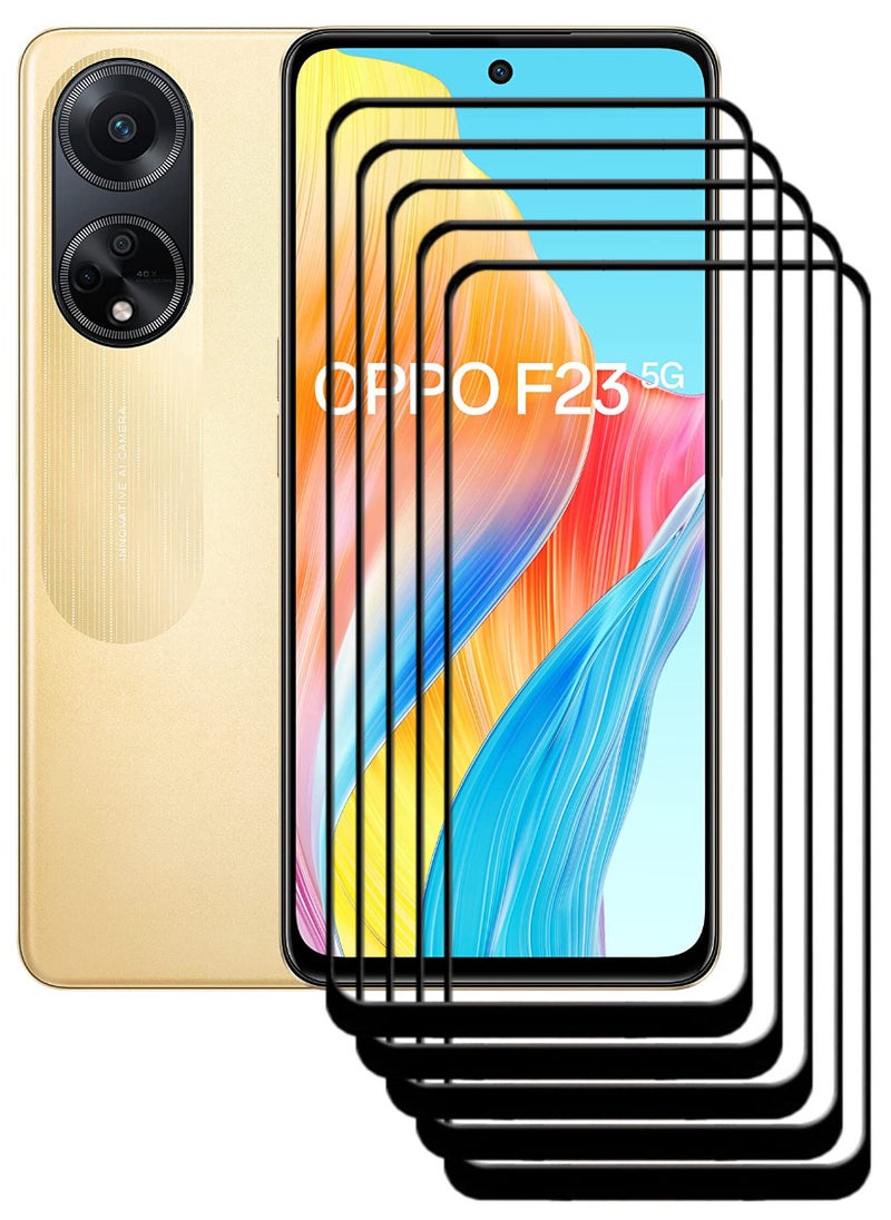 ACLIX 5 Pieces Antistatic ESD Dustproof Premium Quality High Definition Tempered Glass Screen Protector Designed For Oppo F23 - Image 1
