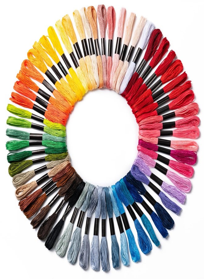 Amrules Friendship Bracelet String, 60 Skeins Cross Stitch Thread with 344.5 Inch Cotton Embroidery Floss Hand Embroidery Thread for DIY Sewing and Embroidery Crafts Making - Image 1
