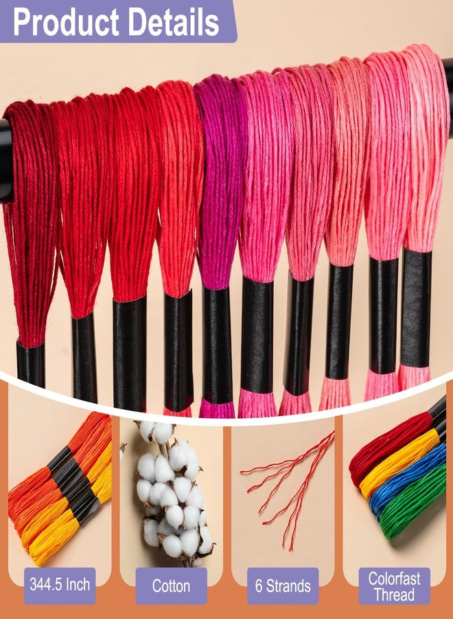 Amrules Friendship Bracelet String, 60 Skeins Cross Stitch Thread with 344.5 Inch Cotton Embroidery Floss Hand Embroidery Thread for DIY Sewing and Embroidery Crafts Making - Image 3