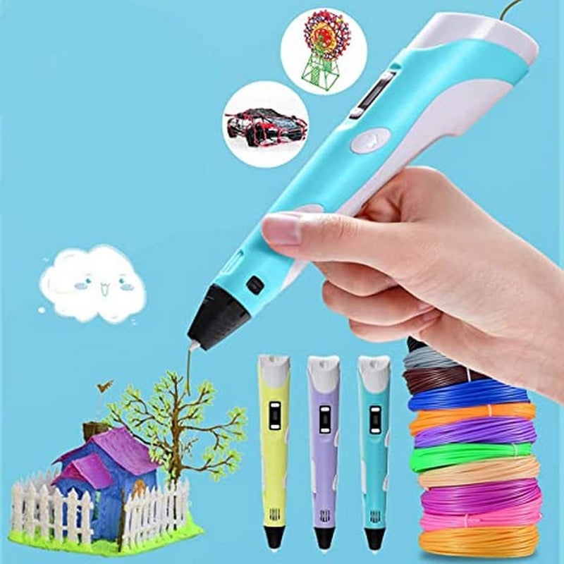 RENARSH 3D Pen-2 Professional,3D Printing Drawing Pen with 3 x 1.75mm + 4 x5 = 20 Meter Different Color ABS/PLA Filament for Creative Modelling, Project and Education Purpose - Image 1