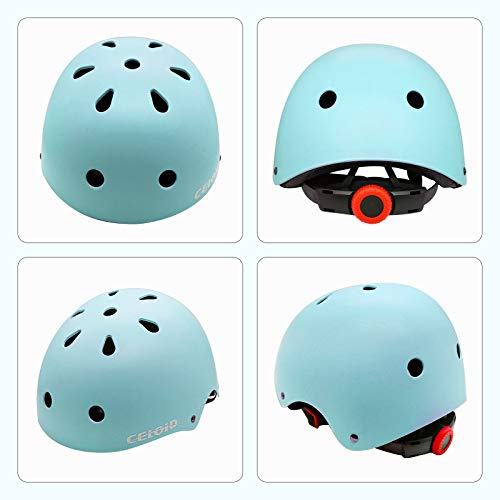CELOID Kids Bike Helmet,Toddler Skateboard Helmets for Ages 5-8-9 Years Boys Girls，Adjustable Multi-Sport Bicycle Skateboarding Football Roller Skating Scooter Rollerblade Balance Bike Helmet,L-Blue - Image 2