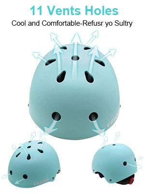 CELOID Kids Bike Helmet,Toddler Skateboard Helmets for Ages 5-8-9 Years Boys Girls，Adjustable Multi-Sport Bicycle Skateboarding Football Roller Skating Scooter Rollerblade Balance Bike Helmet,L-Blue - Image 4