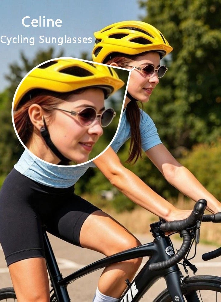 Celine 100% UVA / UVB Protection Unisex Metal Sunglasses Cycling Sunglasses - Image 2