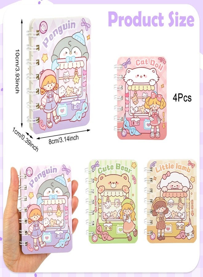 Climberty® 4 Pack A7 Mini Notebooks, Small Spiral Notepads with Cute Cartoon Hard Cover, Portable Pocket Journals for Girls, Travel Diary, Study & Gift Idea - Image 2