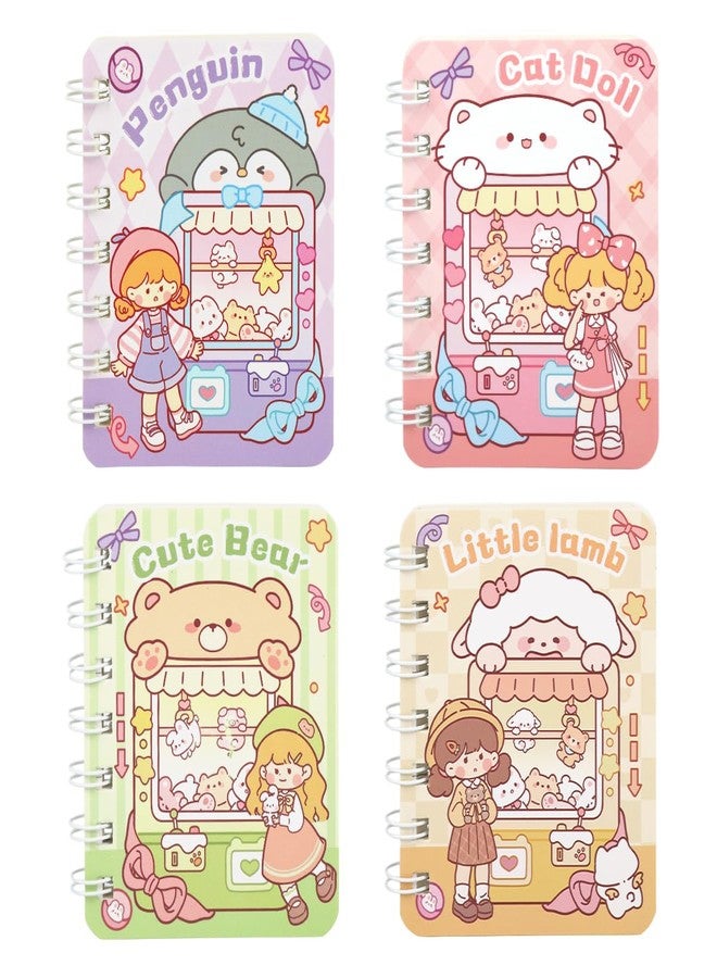 Climberty® 4 Pack A7 Mini Notebooks, Small Spiral Notepads with Cute Cartoon Hard Cover, Portable Pocket Journals for Girls, Travel Diary, Study & Gift Idea - Image 1