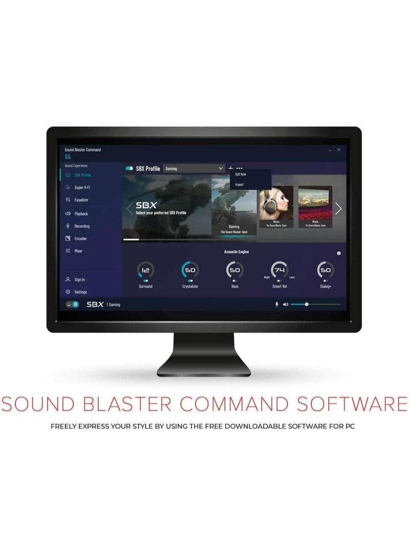 Sound BlasterX G6 Hi-Res 130dB 32bit/384kHz Gaming DAC, External USB Sound Card with Xamp Headphone Amp, Dolby Digital, 7.1 Virtual Surround Sound, Sidetone/Speaker Control for PS4, Xbox One - Image 5