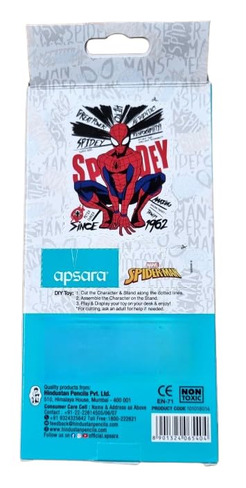 Apsara Spiderman Graphite Wooden Pencils| Extra Dark 2B Lead| Includes 20 Pencils, Spiderman Face Eraser, Long Point Sharpener, 1 Pencil Topper| Comfortable Grip For Smooth, Long & Good Hand Writing - Image 5