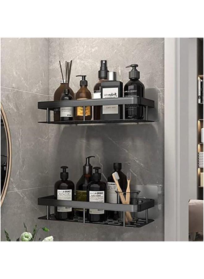 2-Piece No Drilling Stainless Steel Bathroom Shower Shelf Floating Shelves - Image 1