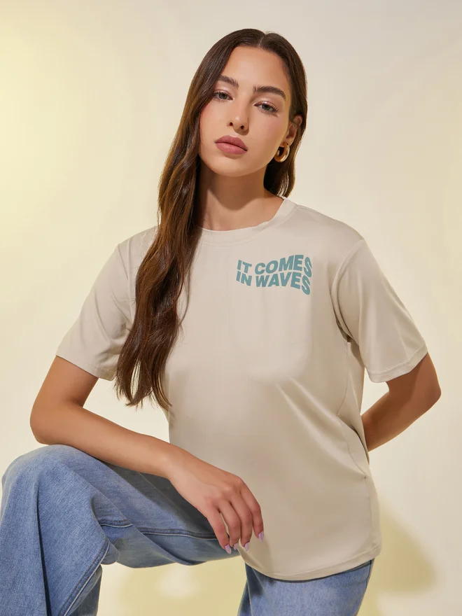 Take Two Take Two Slogan Print Round Neck Regular Fit T-Shirt