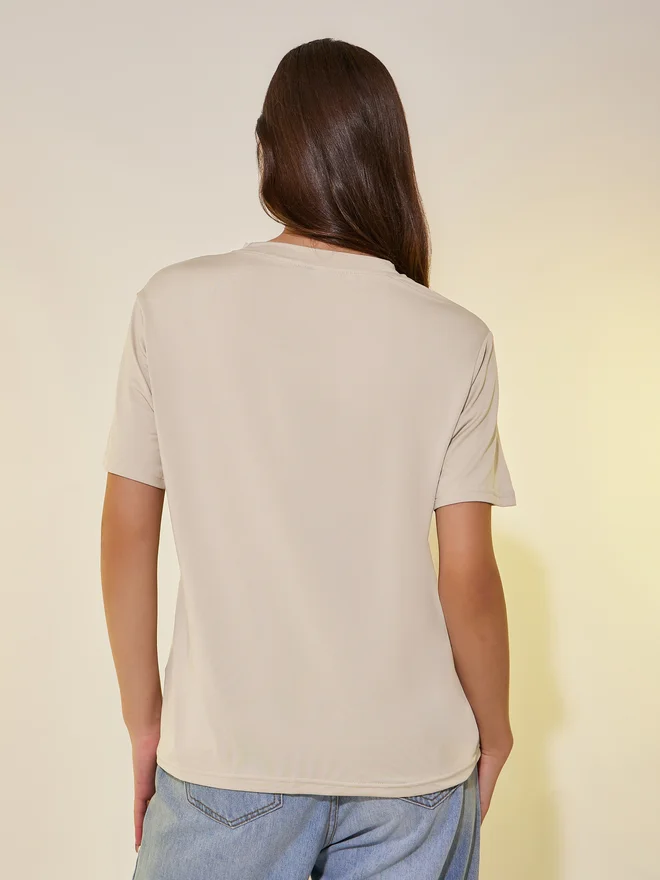 Take Two Take Two Slogan Print Round Neck Regular Fit T-Shirt