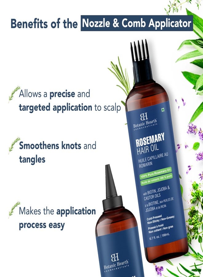 Botanic Hearth 100% Pure Rosemary Oil for Hair Growth (6.7 fl oz, Pack of 2) | Infused with Biotin, Jojoba Oil & Castor Oil | Hair Strengthening Treatment | Nourishing & Volumizing | Non GMO Verified - Image 3