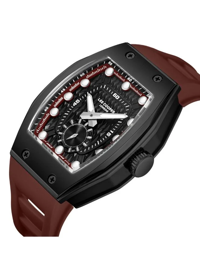 LEE COOPER Orologio Uomo Multifunzione LC08048.658 - Quadrante Nero, Vetro Minerale, Stile Moderno