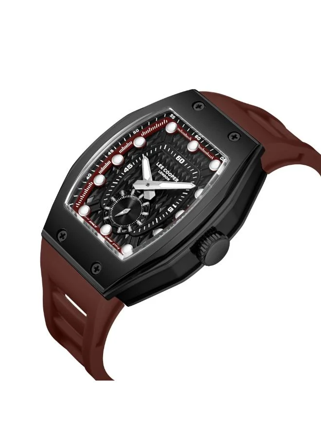 لي كوبر ساعة يد رجالية تناظرية من السيليكون .