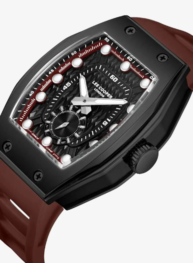 Lee Cooper Men's Silicone Analog Watch LC08264.658 - 42x54,4 mm