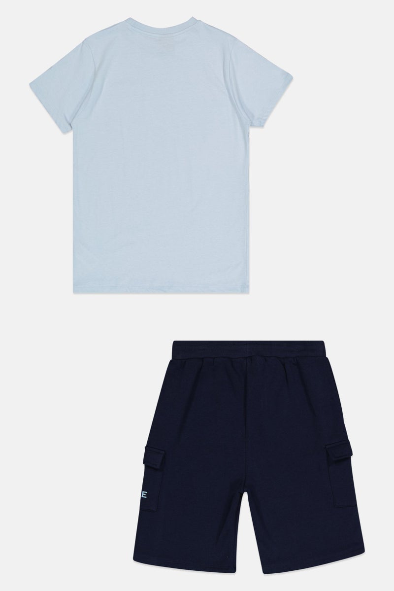 Nicce Kids Boy 2 Piece Brand Logo T Shirt And Shorts Set, Multicolor - Image 3