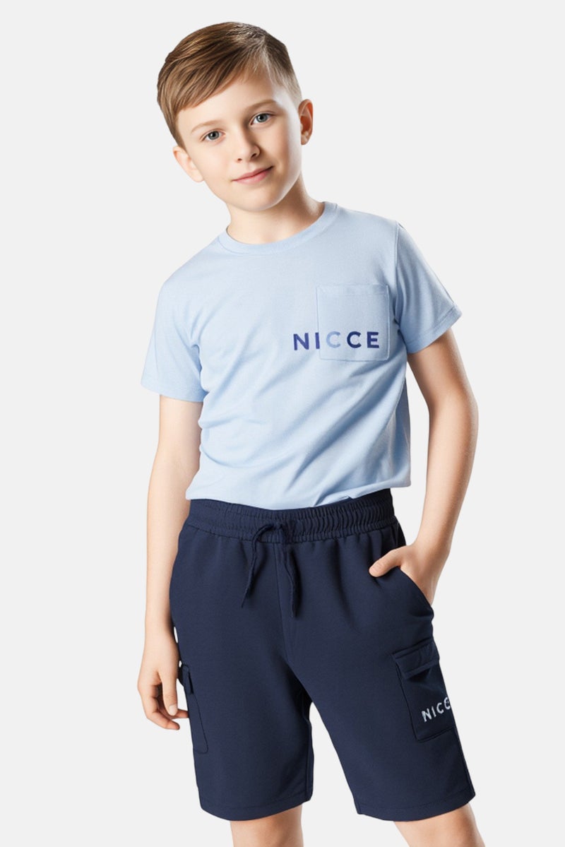 Nicce Kids Boy 2 Piece Brand Logo T Shirt And Shorts Set, Multicolor - Image 1