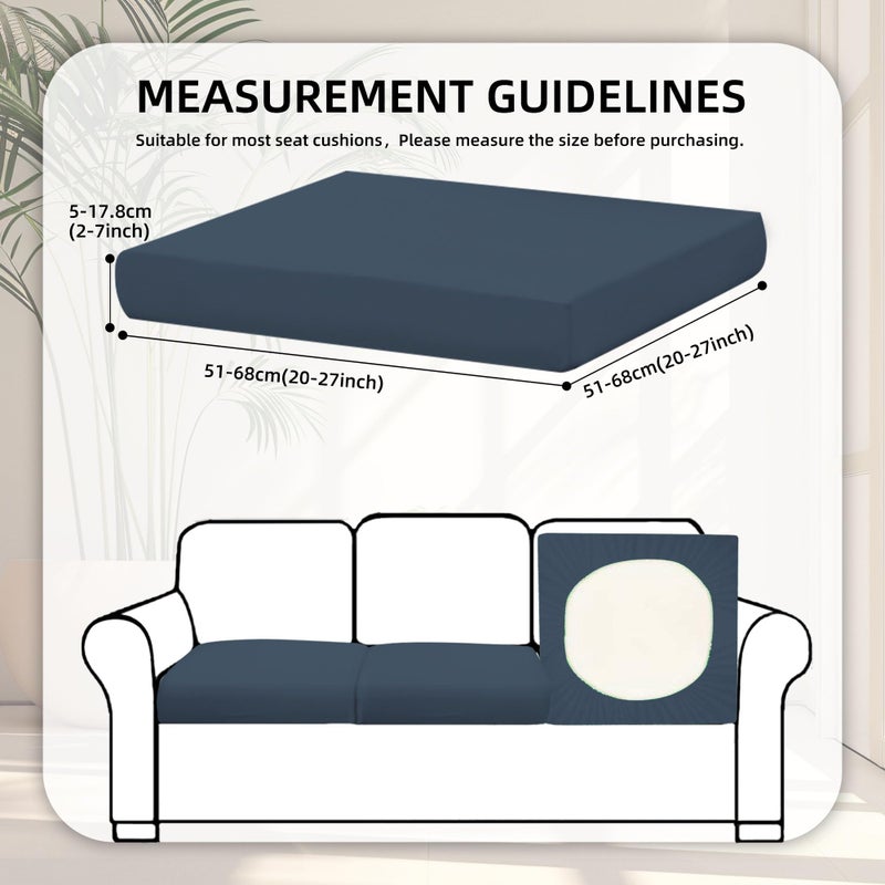 BIETYONE 8Pcs Stretch Patio Cushion Covers,Outdoor Couch Covers Replacement,Outdoor Couch & Sofa Slipcovers,for Patio Furniture Cushion Covers,Washable Reusable Furniture Protector (Grey Blue,Cover Only) - Image 2