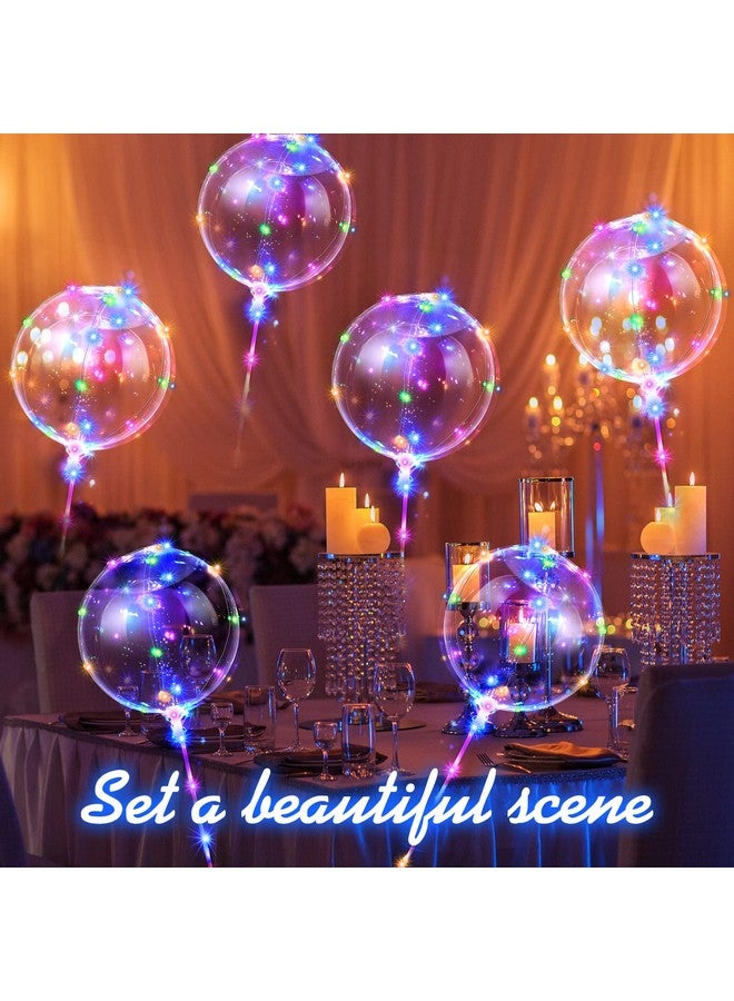 Vinsot 30 Pack LED Bobo Balloons Light Up Balloons Clear Helium Bubble Bobo Glow with String Lights for Parties Birthday Wedding Decoration(Multi Color Light) - Image 5