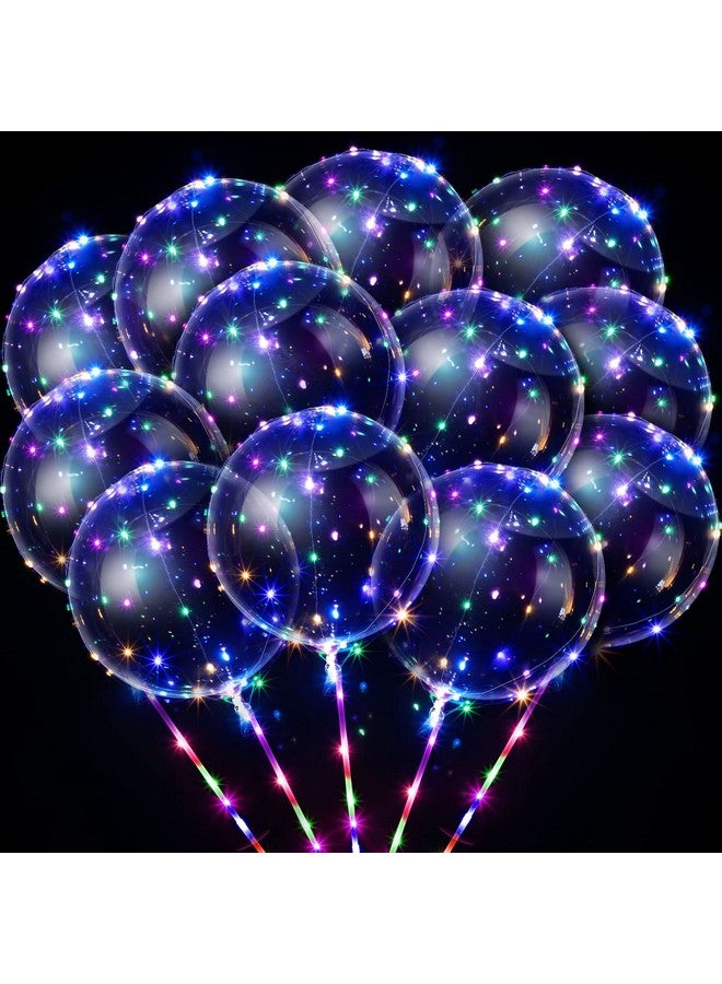 Vinsot 30 Pack LED Bobo Balloons Light Up Balloons Clear Helium Bubble Bobo Glow with String Lights for Parties Birthday Wedding Decoration(Multi Color Light) - Image 1