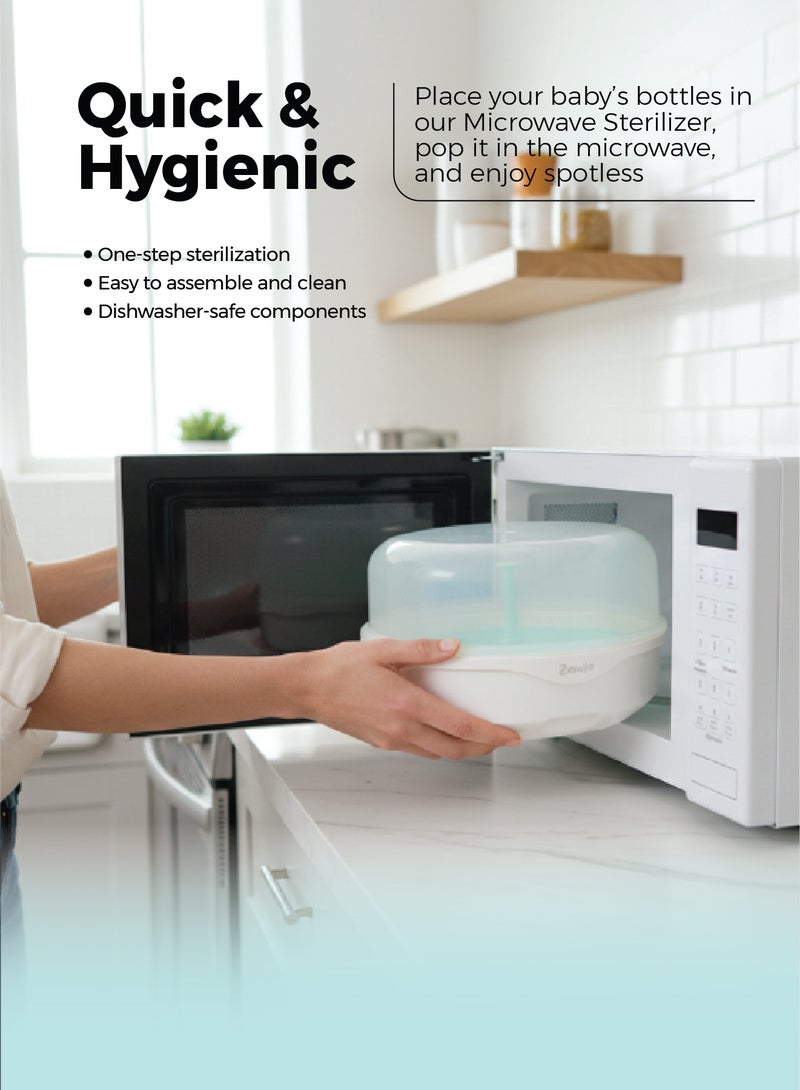 زينيث جهاز تعقيم زجاجات زينيتو للميكروويف - سريع، مدمج (BPA-Free)، يقتل 99.9% من الجراثيم | سهل الاستخدام، خفيف ومحمول - Image 4