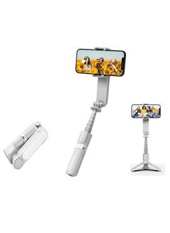 Generic L09 Handheld Gimbal Stabilizer with Bluetooth Selfie Stick and Beauty Ring Light for Vloggers(White)  - Image 1