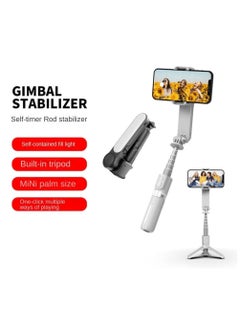 Generic L09 Handheld Gimbal Stabilizer with Bluetooth Selfie Stick and Beauty Ring Light for Vloggers(White)  - Image 2