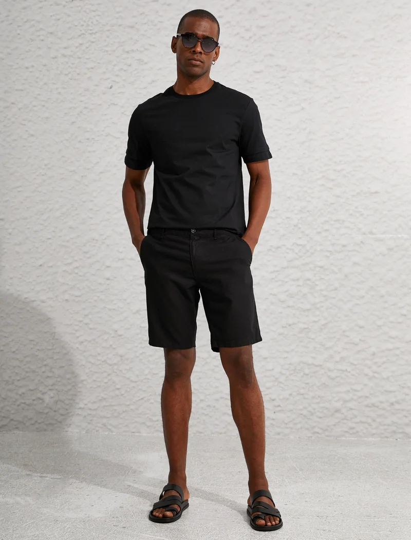 كوتون Classic Black Chino Shorts