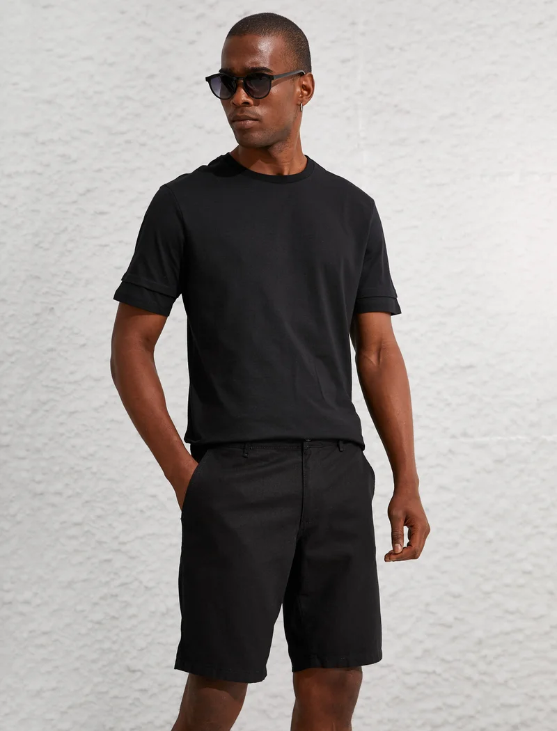 كوتون Classic Black Chino Shorts