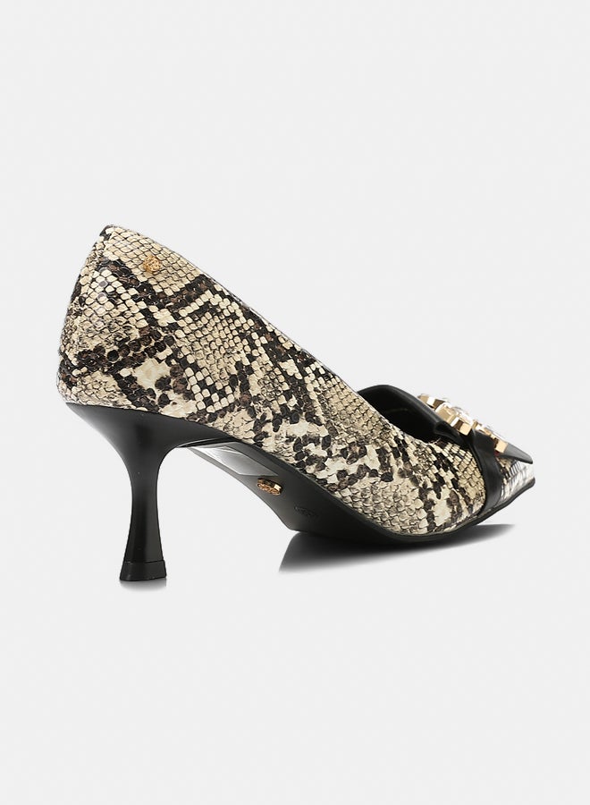Dejavu Shoes JAL-DVTX-011 Leather With A Gold Buckle Heels For Women - Image 3
