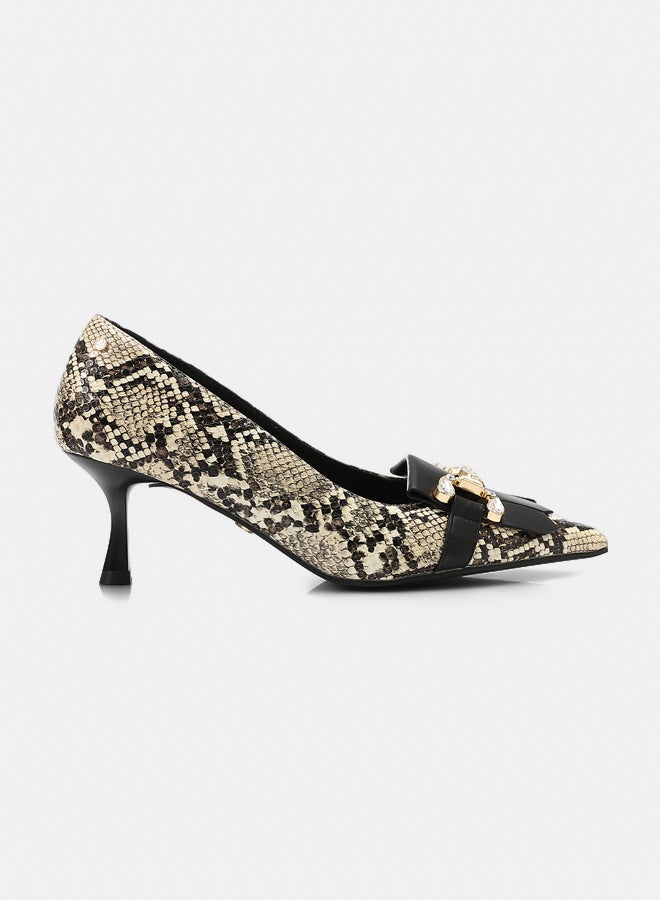 Dejavu Shoes JAL-DVTX-011 Leather With A Gold Buckle Heels For Women - Image 1