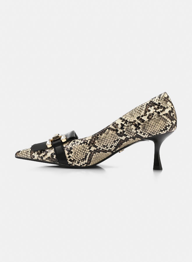 Dejavu Shoes JAL-DVTX-011 Leather With A Gold Buckle Heels For Women - Image 4