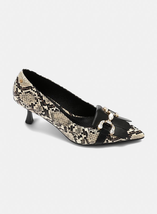 Dejavu Shoes JAL-DVTX-011 Leather With A Gold Buckle Heels For Women - Image 2