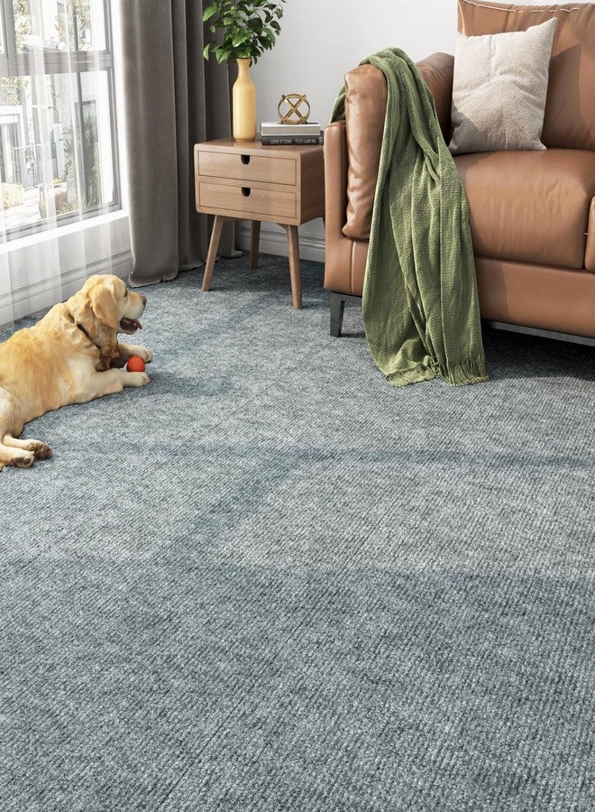 FunStick 24"x160" Large Carpet Squares Carpet Tiles with Padding Attached for Bedroom Living Room Dark Grey Non Slip Indoor Outdoor Carpet Tiles Roll Peel and Stick Floor Tile for Kitchen Rugs Stairs - Image 2