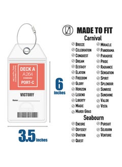 Cruise On Cruise On Cruise Luggage Tag Holde [4 Pack] - Fits All Carnival & Seabourn Ships & Tags - Cruise Essentials 2025 & 2026 - Waterproof & Clear Luggage Tags  - Image 3