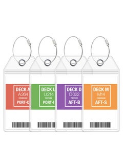 Cruise On Cruise On Cruise Luggage Tag Holde [4 Pack] - Fits All Carnival & Seabourn Ships & Tags - Cruise Essentials 2025 & 2026 - Waterproof & Clear Luggage Tags  - Image 1