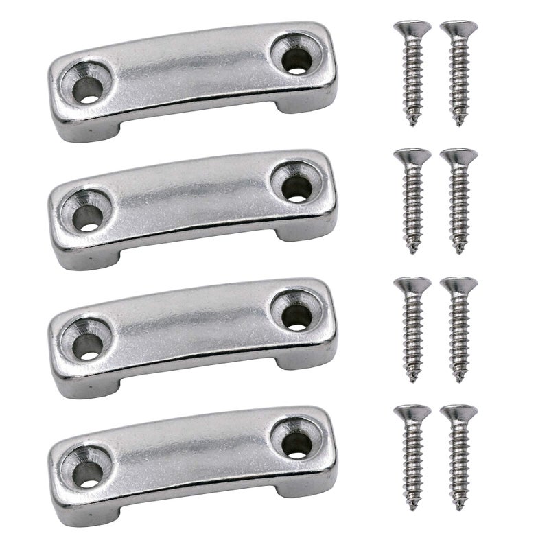 YYST 25MM (One Inch) SS 316 Bimini Top Strap Pad Eye Footman's Loop SS 316 Heavy Duty for Boat,Kayak Tie Downs,etc –Hardware Included -No Webbing (4) - Image 1