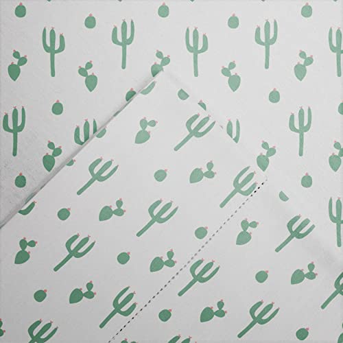 Pointehaven 180 GSM Velvet Feel Luxury 100% Cotton Printed Flannel Sheet Set, Queen, Cactus - Warm & Cozy - Pre-Shrunk -Deep Pockets - Elastic All Around-Comfy Double Brushed - - Image 4