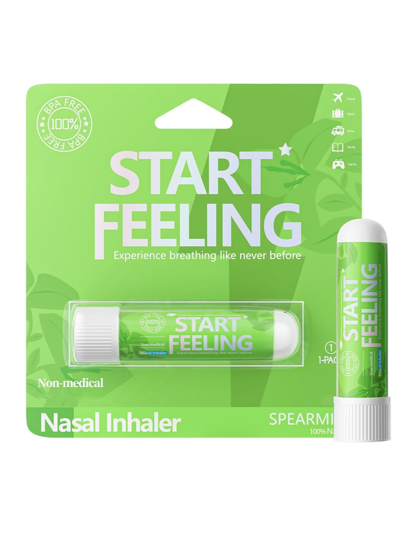 START FEELING 1pc On-the-Go Portable Aromatherapy Nasal Inhaler Personal Diffuser Sniffer Stick With Essential Oils Refreshing Menthol for Stress Anxiety Relief Soothes Comforts Boosts Focus  - Image 2