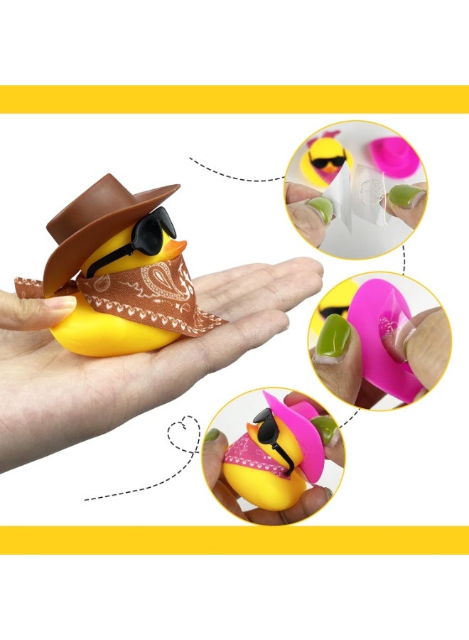 ShineZone 12 PCS Cowboy Duck with Hat and Sunglasses Mini Duckies Toys for Birthday Swimming Party Gift Favor - Image 4