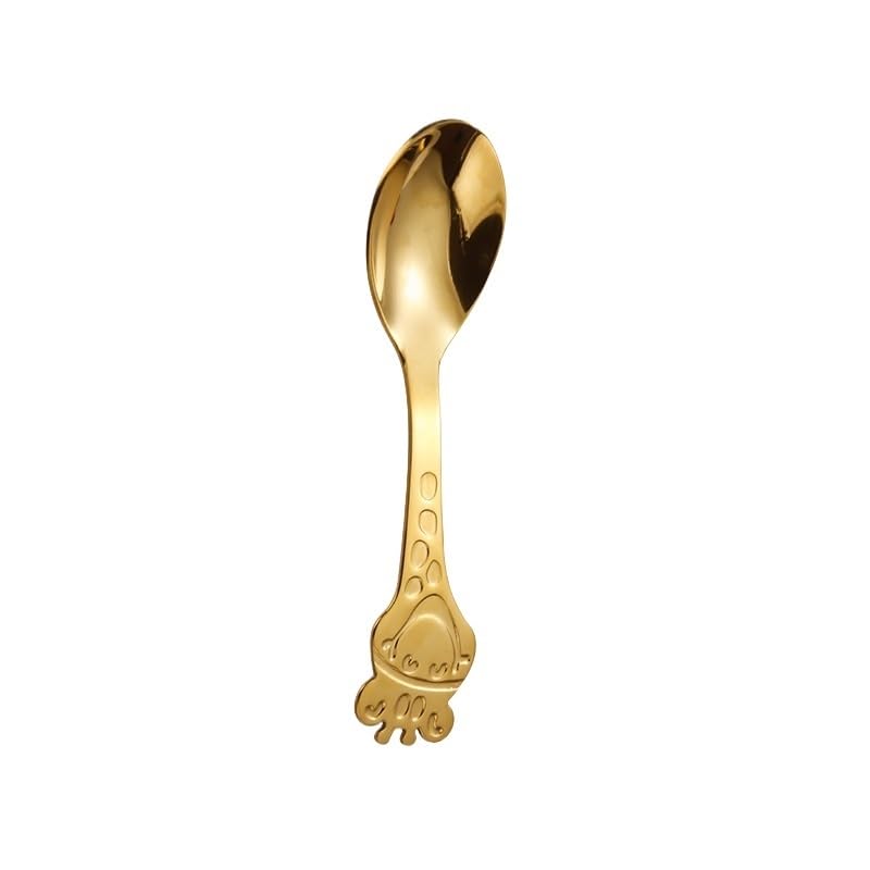 Gold Cartoon Deer Stainless Steel Spoon 304 Flatware Silverware Set 1 Piece - Image 2
