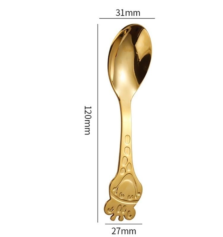 Gold Cartoon Deer Stainless Steel Spoon 304 Flatware Silverware Set 1 Piece - Image 3
