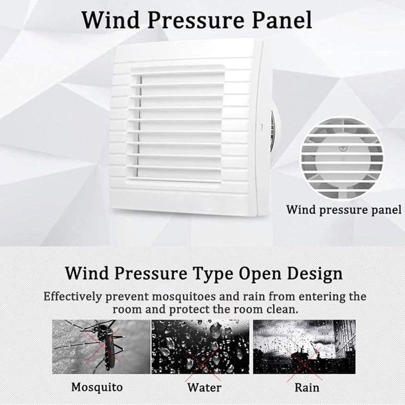 White Bathroom Extractor Exhaust Fan Strong Ventilation For Kitchen Toilet Window Duct Wall - Image 5