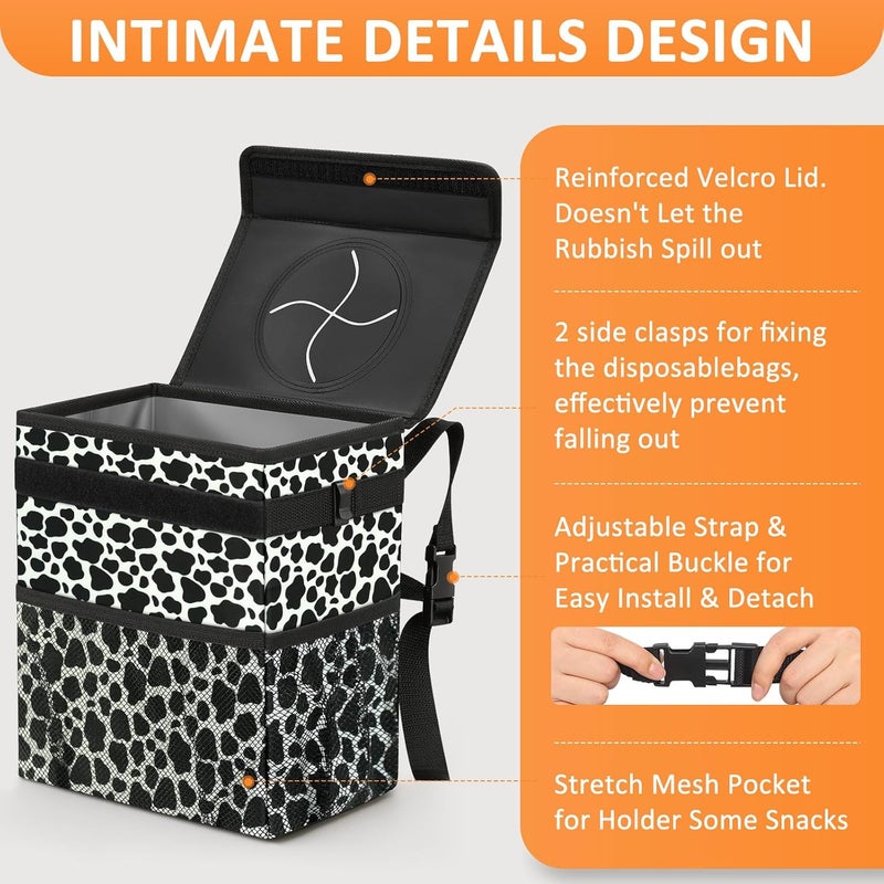 Vankor Cow Print Car Trash Can - Image 4