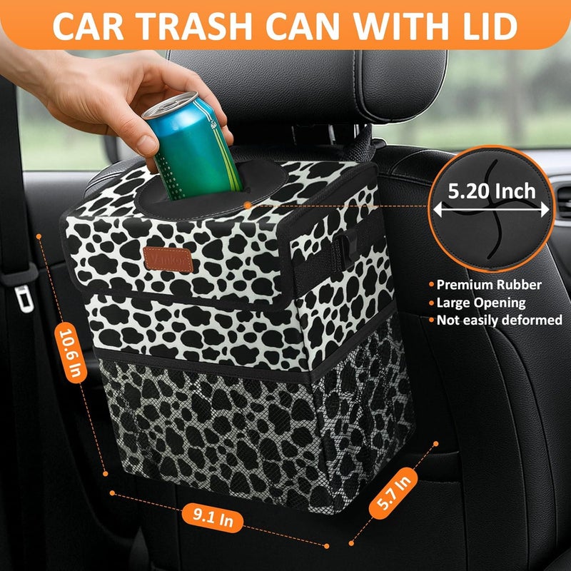 Vankor Cow Print Car Trash Can - Image 2