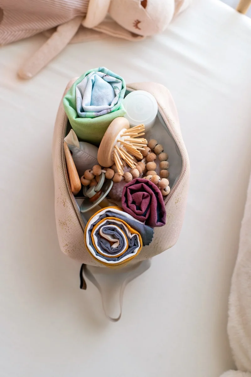 Hamur Zippered Dirty Clean Wet Dry Baby Laundry Clothes Clothing Multi-Purpose Makeup Bag Solid Beige