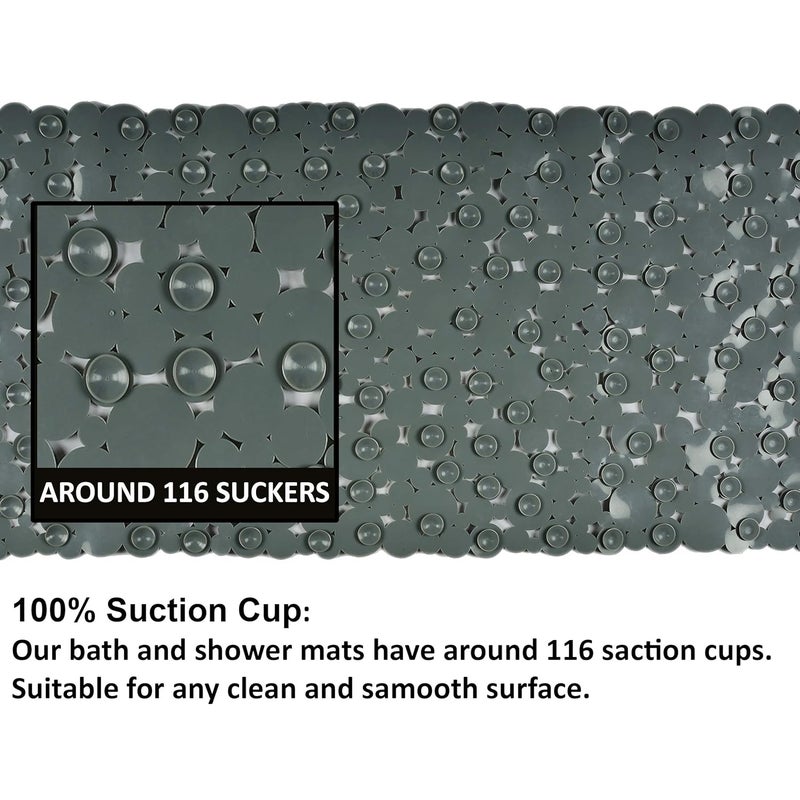 BLEQYS Non Slip Bathroom Mat Bathtub Mat Shower Mat Bath Mat with Suction Cups for Kids Toddler SeniorGrey - Image 5