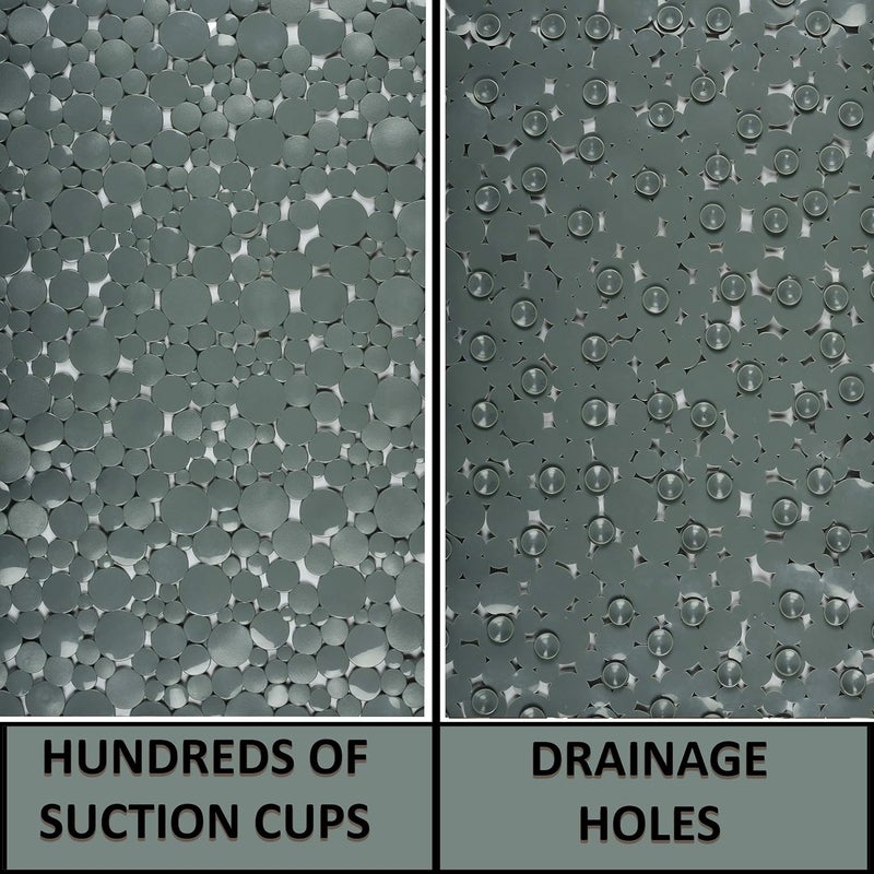 BLEQYS Non Slip Bathroom Mat Bathtub Mat Shower Mat Bath Mat with Suction Cups for Kids Toddler SeniorGrey - Image 4