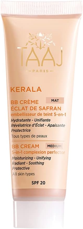 TAAJ BB Cream Matte Saffron Radiance SPF 20 KERALA Moisturises evens out and brightens the complexion Soothing Counteracts unevenness for flawless skin Vegan 50ml